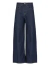Dondup Wide-leg Palazzo Jeans With Contrast Stitching In Blue