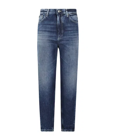 Dondup Logo Patch Jeans In Blue