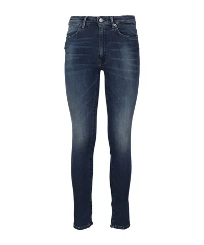 Dondup Logo-patch Skinny Jeans In Blue