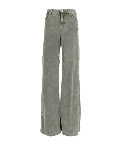 Dondup Logo Patch Straight-leg Pants In Gray
