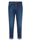 Dondup Timeless Blue Denim Jeans With Cuffed Hems
