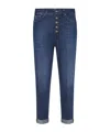 Dondup Timeless Blue Denim Jeans With Cuffed Hems In Blue