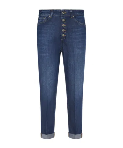 DONDUP LOGO-PATCH TAPERED JEANS