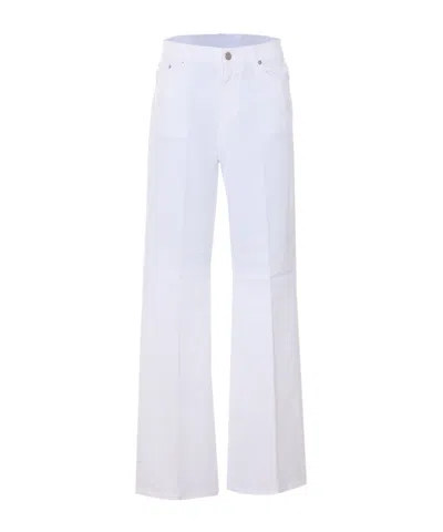 Dondup Logo Patch Wide-leg Jeans In White