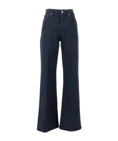 Dondup Logo Patch Wide-leg Jeans In Blue