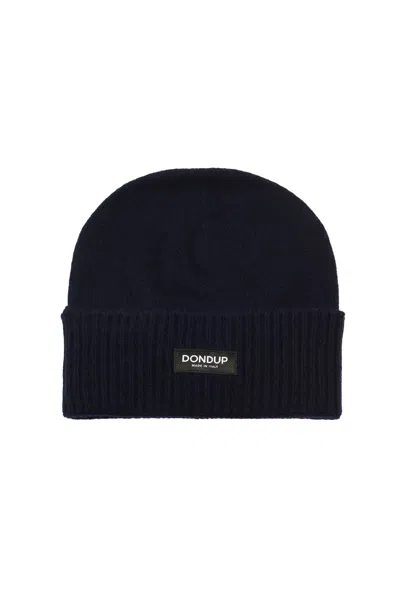 Dondup Logo Patched Rib Knit Beanie In Universo