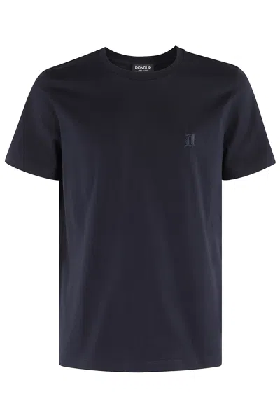 Dondup Logo Piccolo Su Tono Mm Jersey In Blu