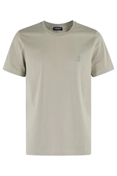 Dondup Logo Piccolo Su Tono Mm Jersey In Salvia