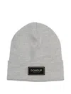 Dondup Logo-plaque Beanie Hat In Gray