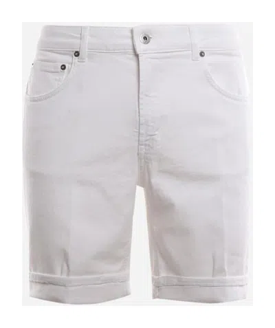 Dondup Derick Bermuda Shorts In White Bull Stretch