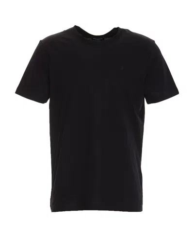 Dondup Logo Plaque Crew Neck T-shirt In Black