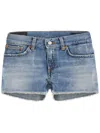 Dondup Denim Stella Shorts With Visible Stitching In Blue