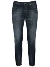 Dondup Skinny Fit Trousers Rolled Cuffs In Blue