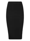 Dondup Fitted Black Skirt With Ribbed Hem In Black