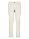 Dondup Straight Trousers With Rolled Cuffs And Pockets In White