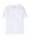 Dondup Logo Plaque Patch Pocket T-shirt In White
