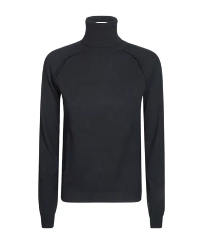 Dondup Logo Plaque Roll-neck Jumper In Black