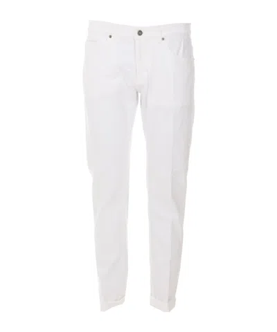 Dondup Logo Plaque Straight-leg Jeans In White