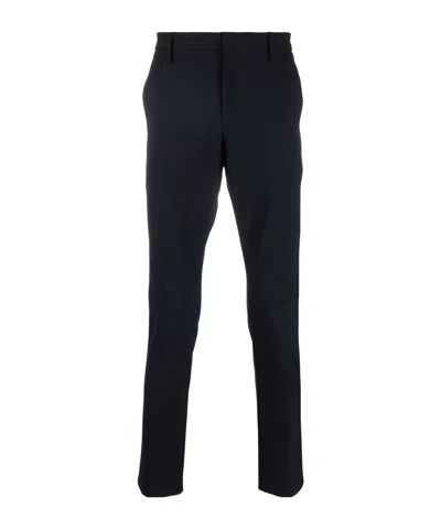 Dondup Logo-plaque Tailored Trousers In Blue