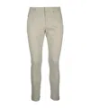 Dondup Logo-plaque Trousers In Neutral