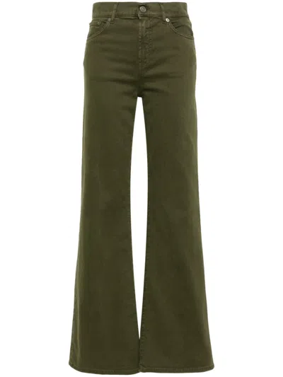 Dondup Logo-plaque Trousers In Green