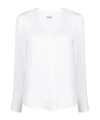 Dondup Logo-plaque V-neck Blouse In White