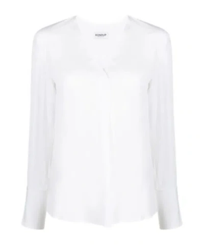 DONDUP DONDUP LOGO PLAQUE V-NECK BLOUSE