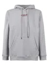 Dondup Light Grey Cotton Hoodie With Adjustable Drawstring In Gray