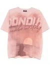 Dondup Sunset Scene Oversized Graphic Print T-shirt In Pink
