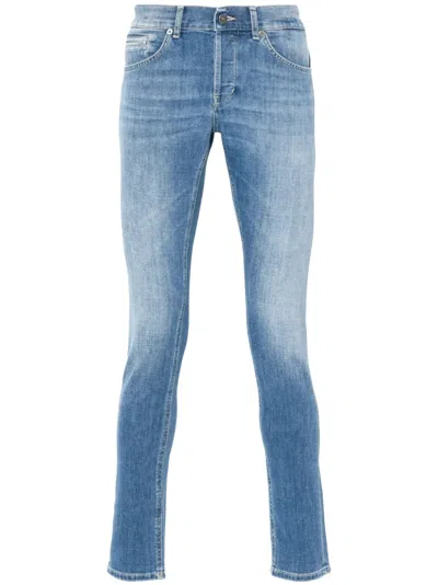 Dondup Konor Mid-rise Tapered Jeans In Blue