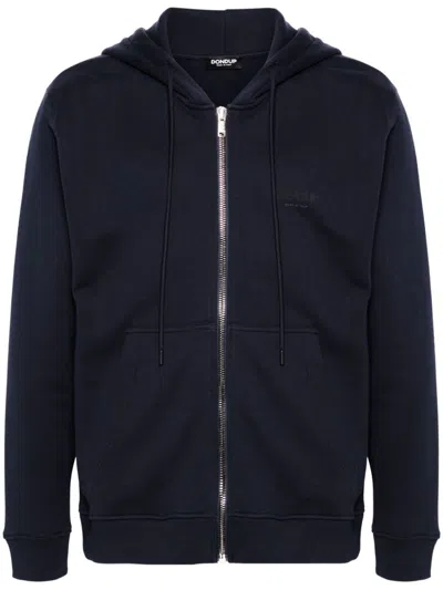 DONDUP LOGO PRINT ZIP-UP HOODIE