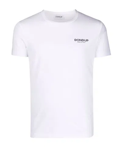 Dondup Logo Printed Crewneck T-shirt In White