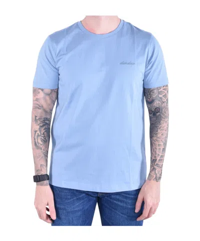 Dondup Logo-embroidered Cotton-jersey T-shirt In Blue