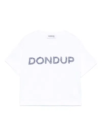 Dondup Kids' Logo-stamp T-shirt In White