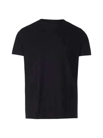 Dondup Logo-embroidered Fine-knit T-shirt In Black