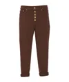 Dondup Trousers With Rolled Cuffs And Pockets In Brown