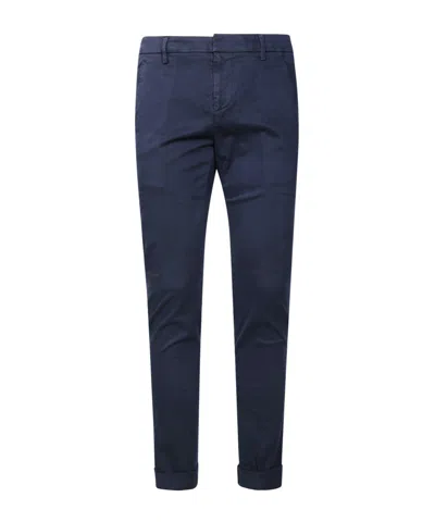 Dondup Logo-trimmed Trousers In Blue