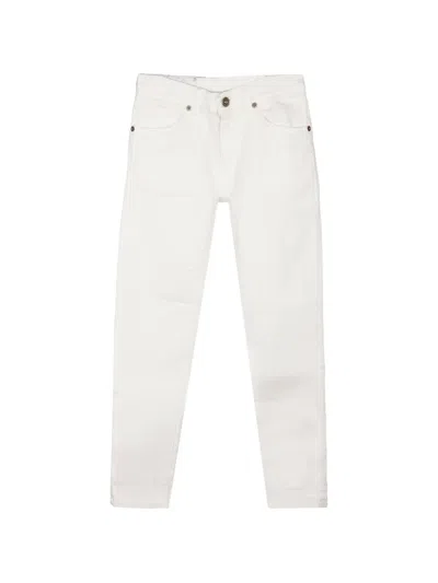Dondup Kids' Logo-detail Skinny Jeans In White