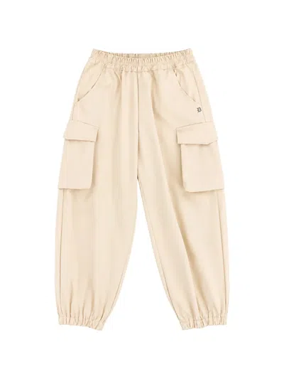 Dondup Kids' Logo-embroidered Elasticated-cuff Cargo Pants In Multi
