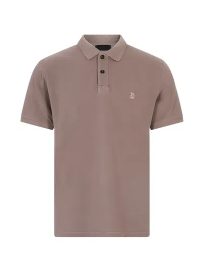 Dondup Logo-embroidered Piqué Polo Shirt In Brown