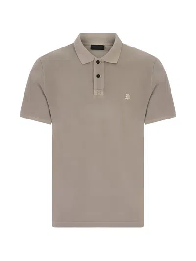 Dondup Logo-embroidered Polo Shirt In Brown