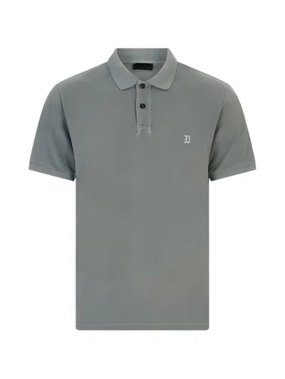 Dondup Logo-embroidered Polo Shirt In Gray