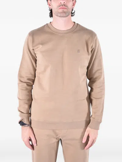 Dondup Logo-embroidered Sweatshirt In Neutral