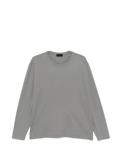 Dondup Logo-embroidered T-shirt In Gray