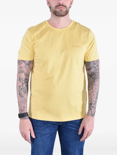 Dondup Logo-embroidered T-shirt In Yellow