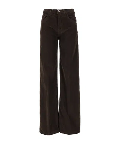 Dondup Logo-patch Denim Trousers In Brown