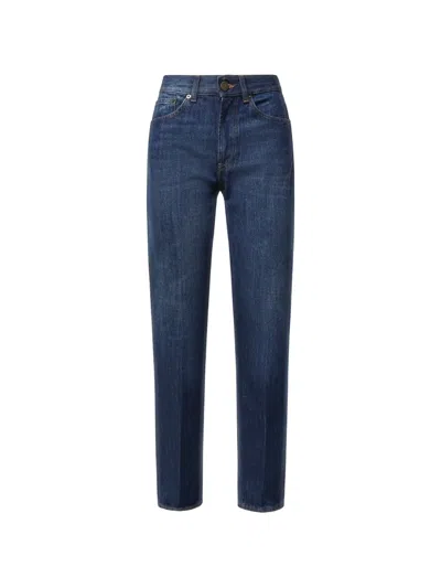 Dondup Logo-patch Straight-leg Jeans In Blue