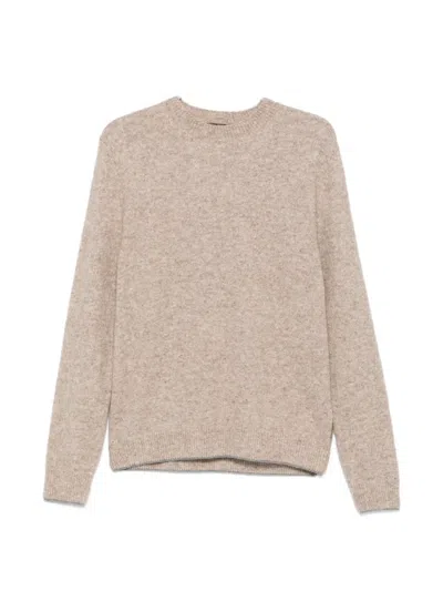 Dondup Logo-plaque Crew-neck Sweater In Metallic