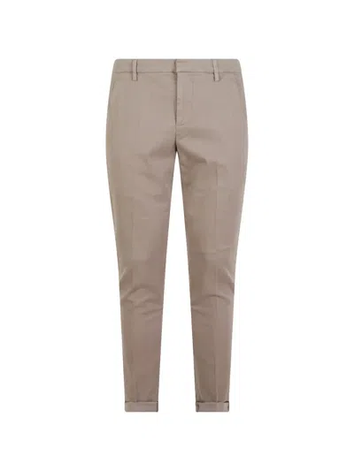 Dondup Noce Gaubert Gabardine Straight-leg Pants In Brown