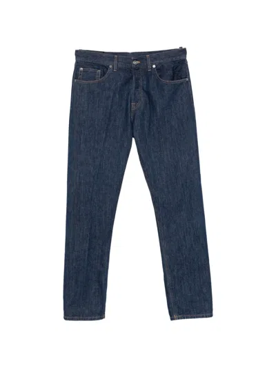 Dondup Logo-plaque Straight-leg Jeans In Blue